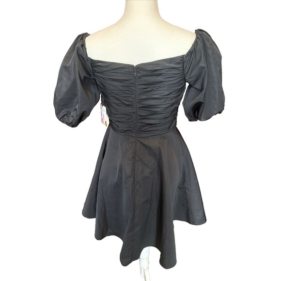 New With Tags Prabal Gurung for JCP Black Ruched Puff Sleeve Cocktail Dress 8 - Picture 5 of 8